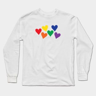 Hearts Gay Pride Long Sleeve T-Shirt